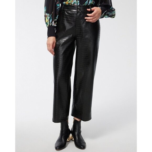 Chicos Faux Crocodile Wide Leg Crops 2.5 - Picture 5 of 9